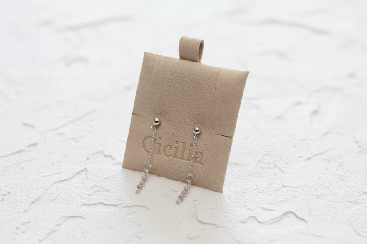 Rose quartz candle drop stud earrings