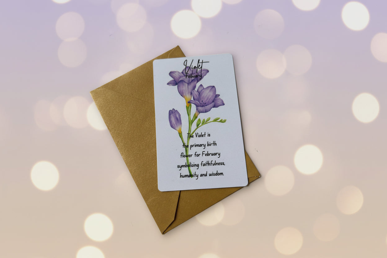 February birth flower & gemstone necklace