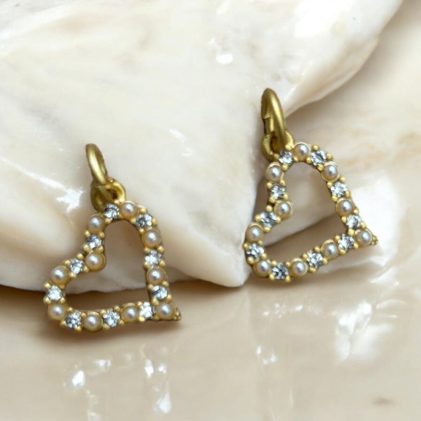 Gem heart charms
