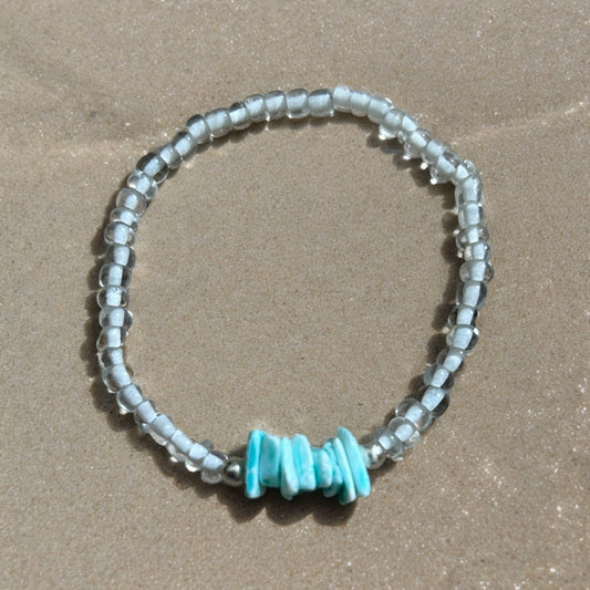 Blue shell bracelet
