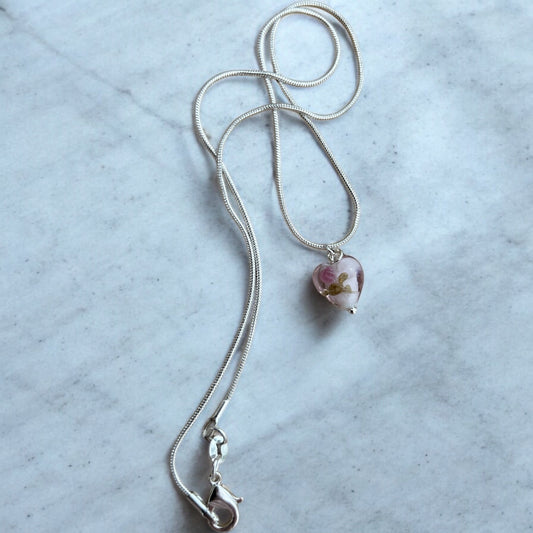 Rose heart 925 silver necklace