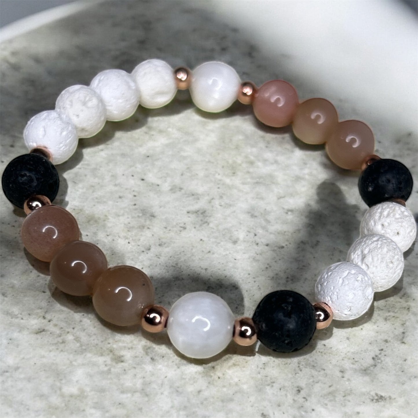 Peach moonstone gemstone bracelet
