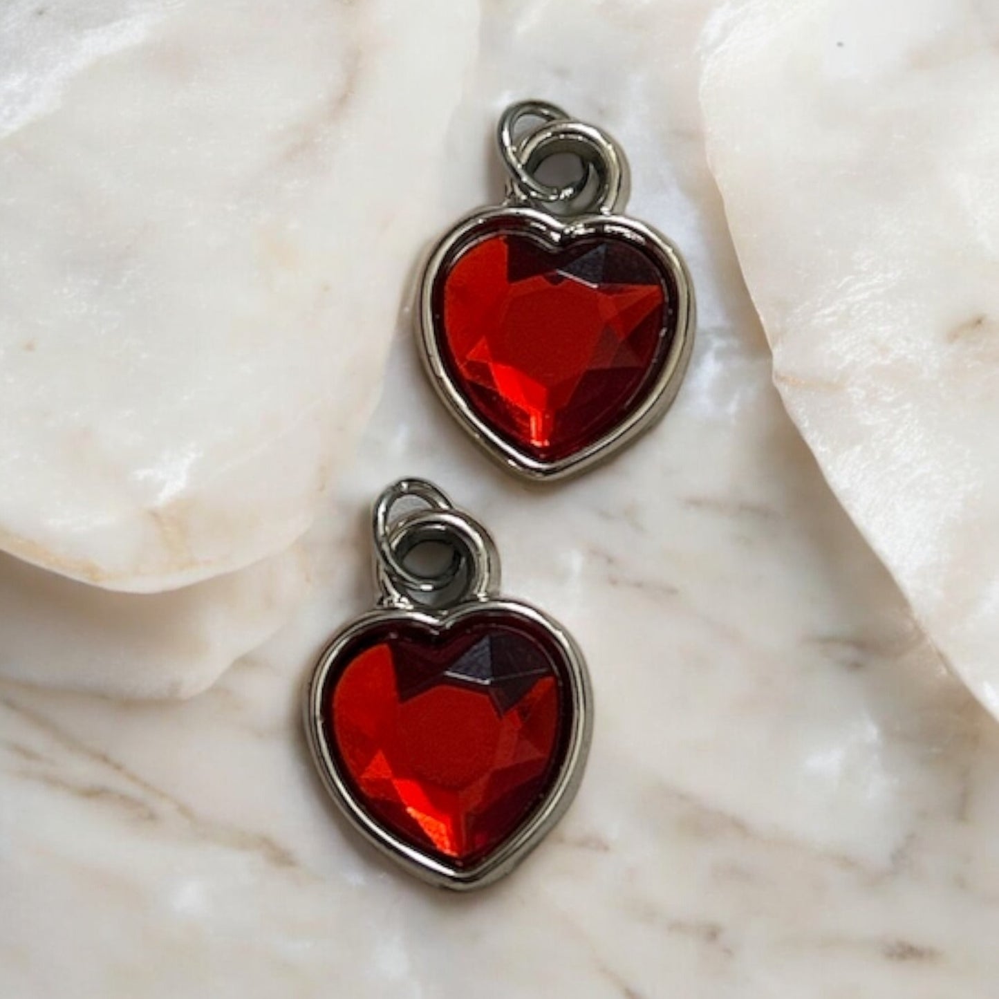 Red heart charms