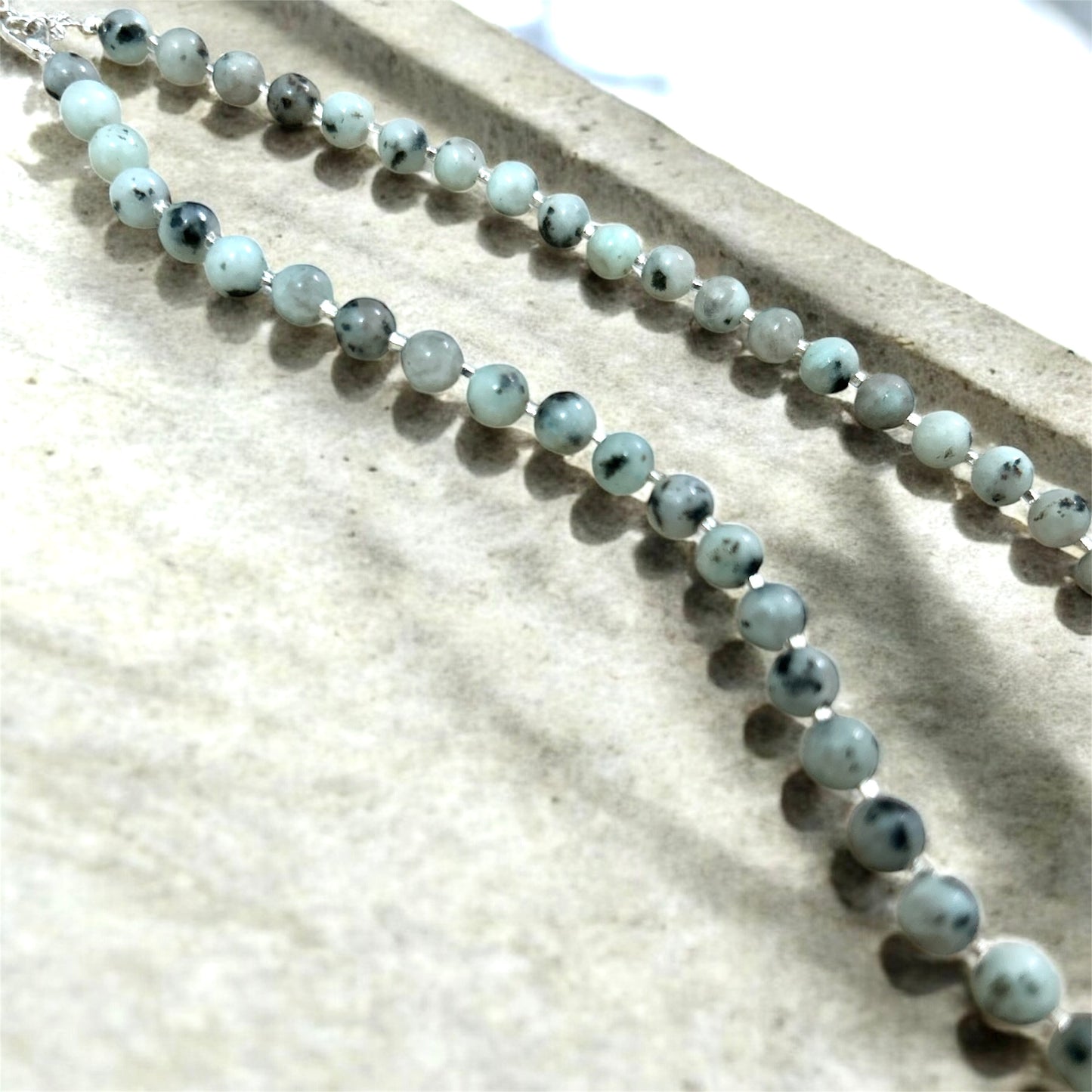 Kiwi Jasper gemstone necklace