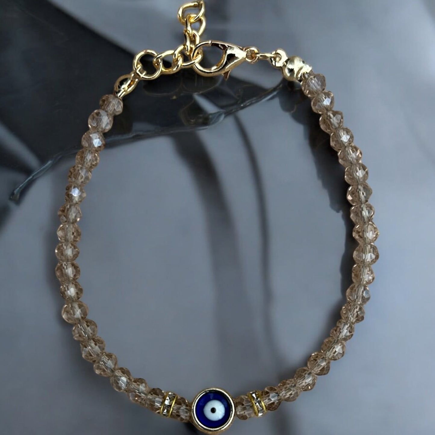 Smokey evil eye bracelet