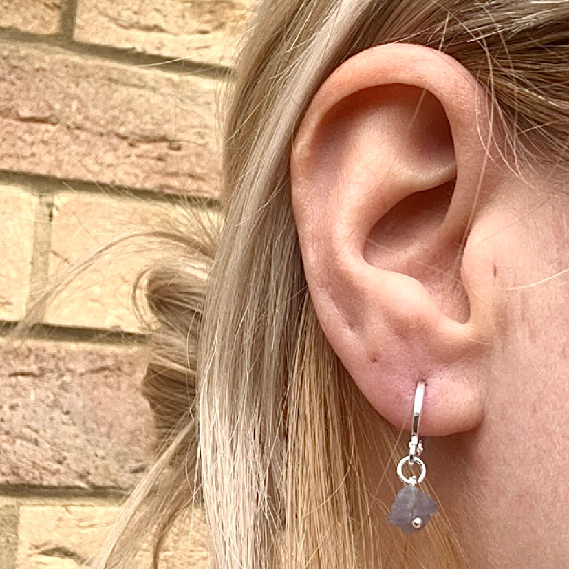 Tanzanite raw crystal earrings