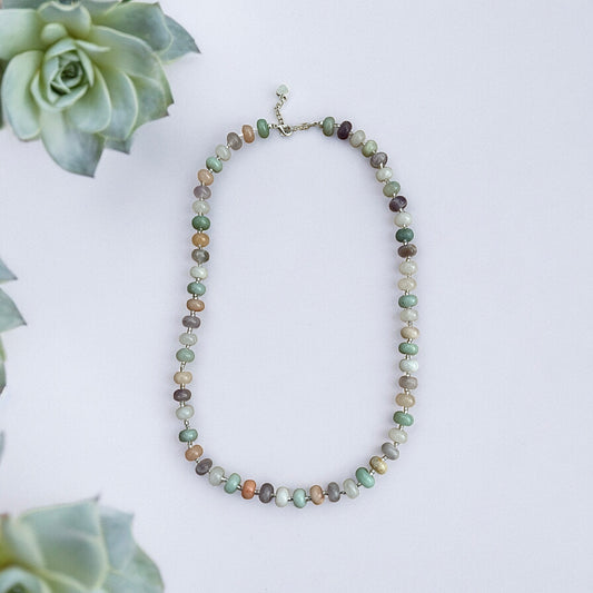 Eden gemstone beaded necklace