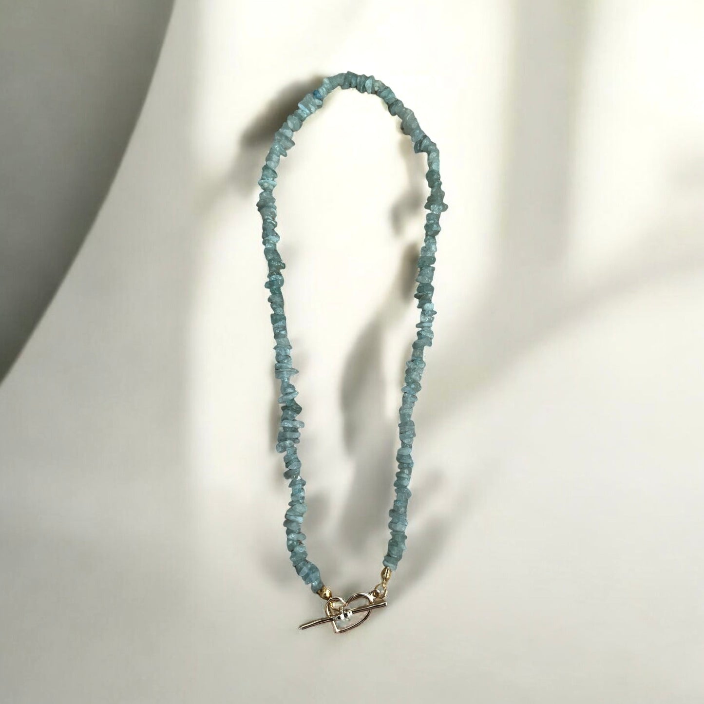 Topaz blue crystal chip necklace