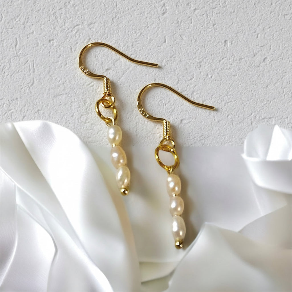 Anastasia mini pearl drop earrings