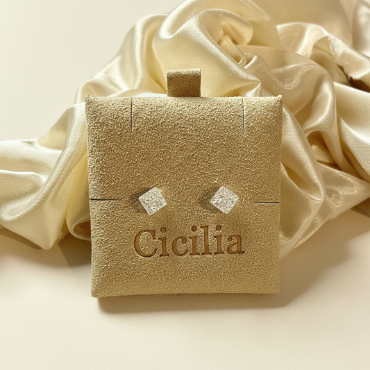 Crackled Quartz 925 stud earrings