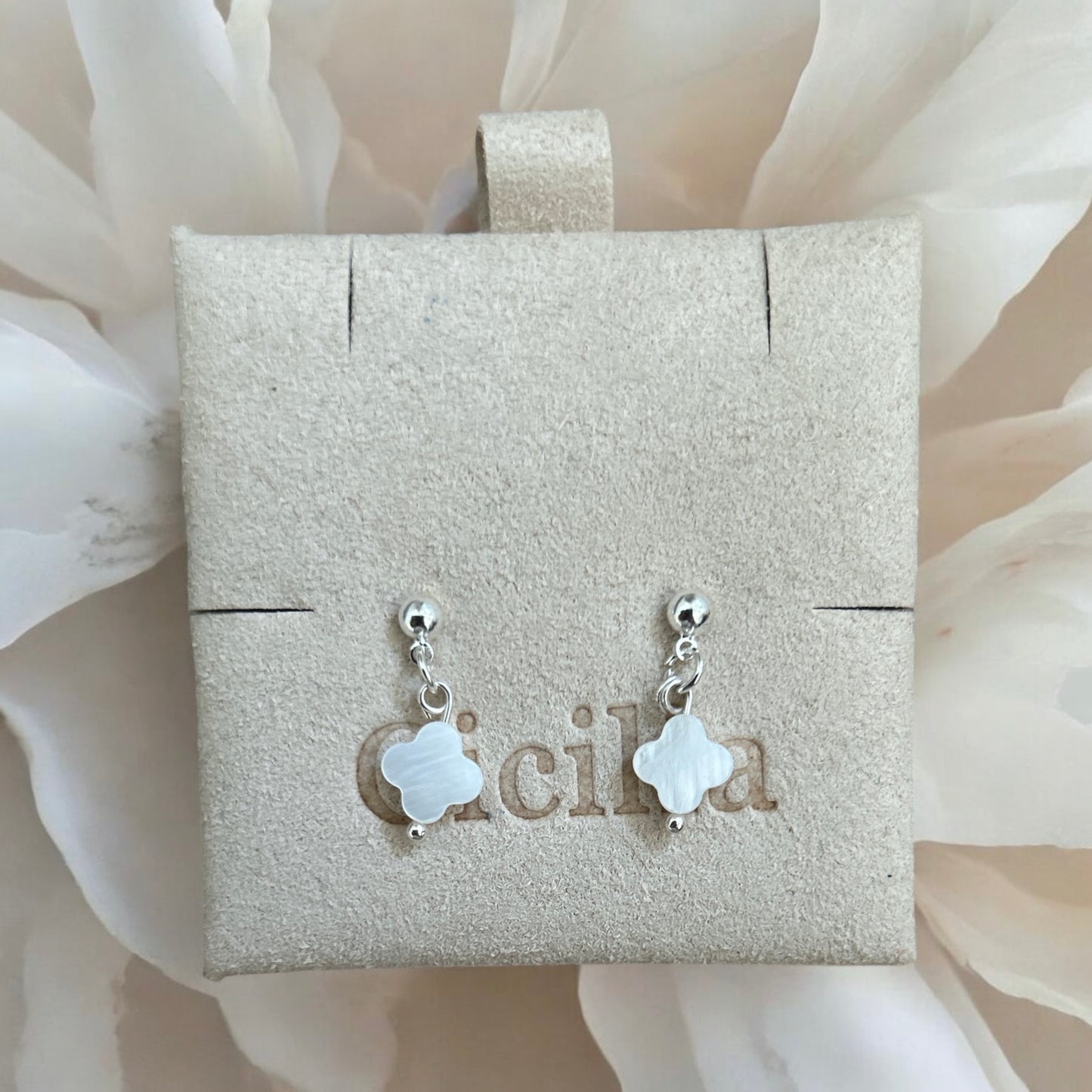 Clover dangle stud earrings