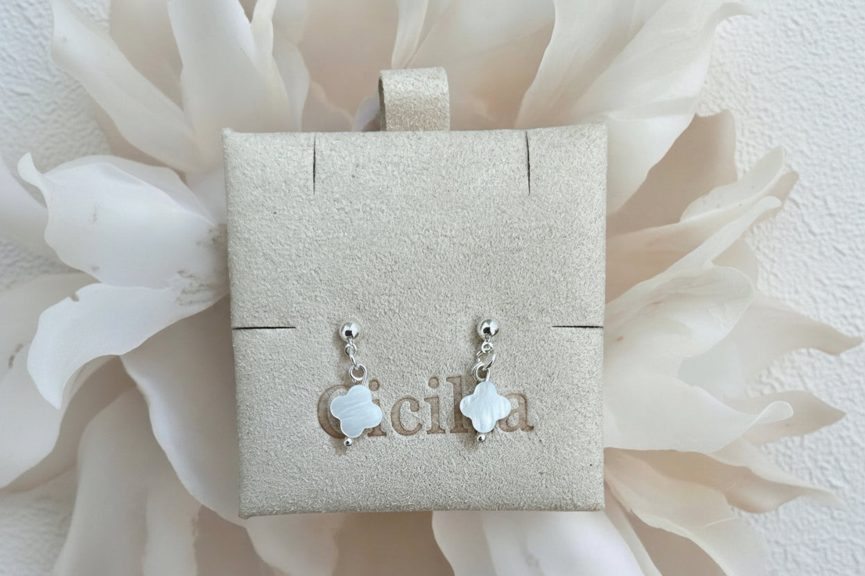 Clover dangle stud earrings