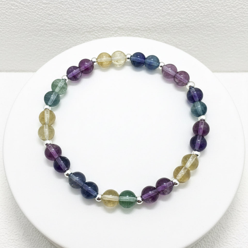 Fluorite beaded bracelet