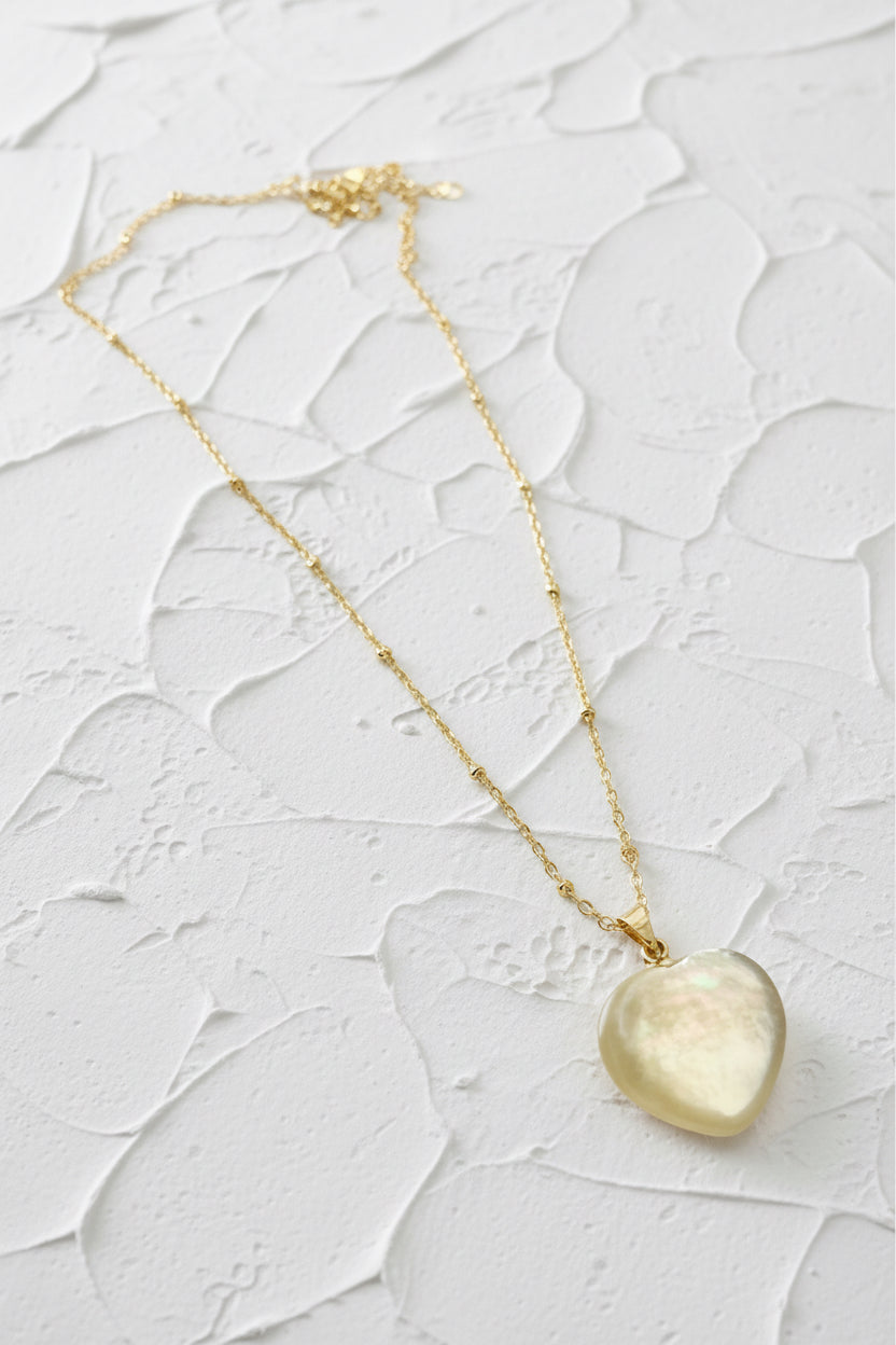 Golden mica heart 18k gold plated necklace