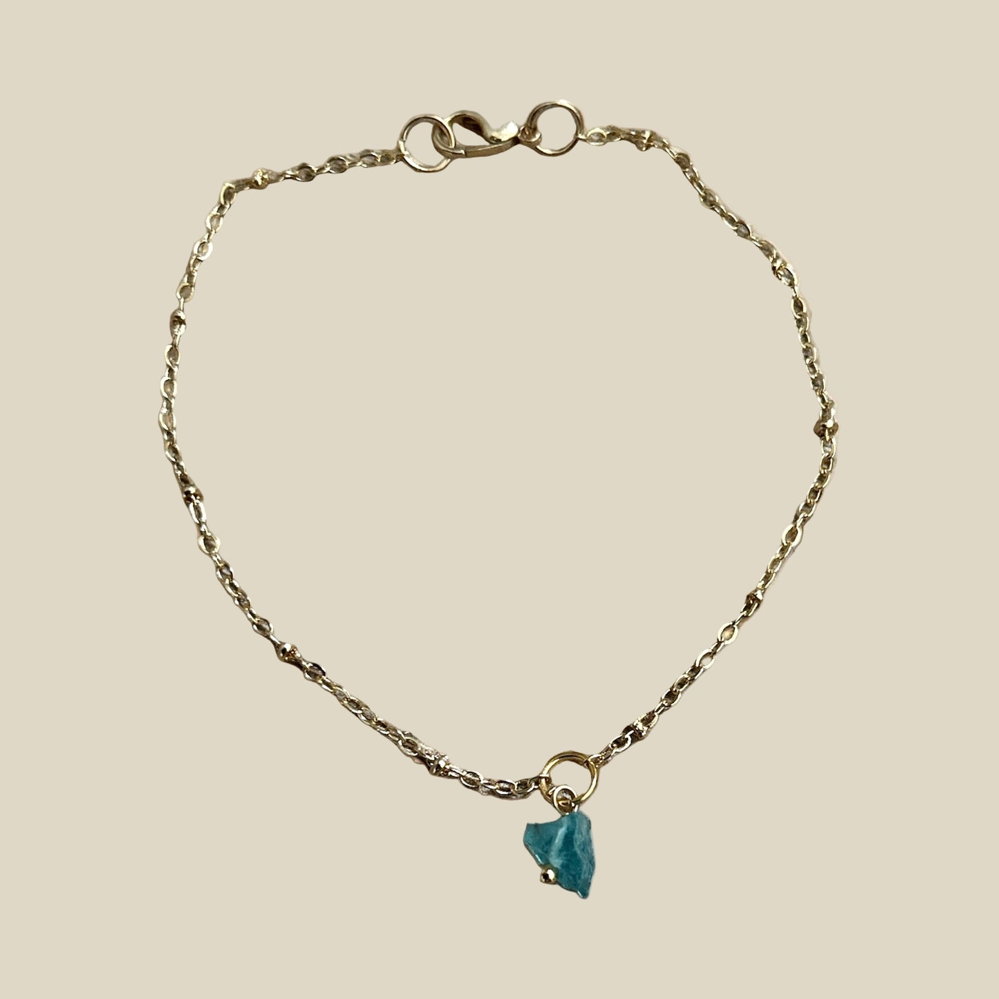 Raw apatite dangle bracelet