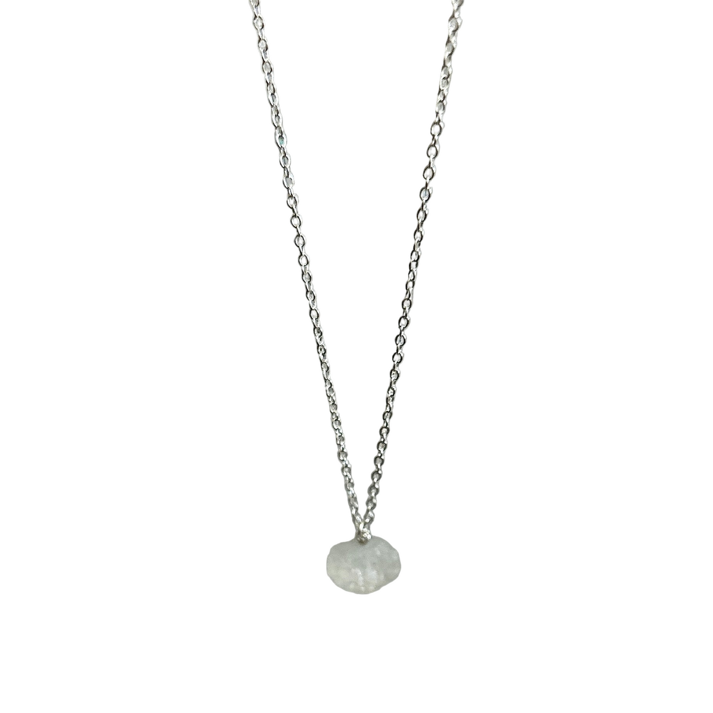 Raw moonstone crystal 925 silver necklace