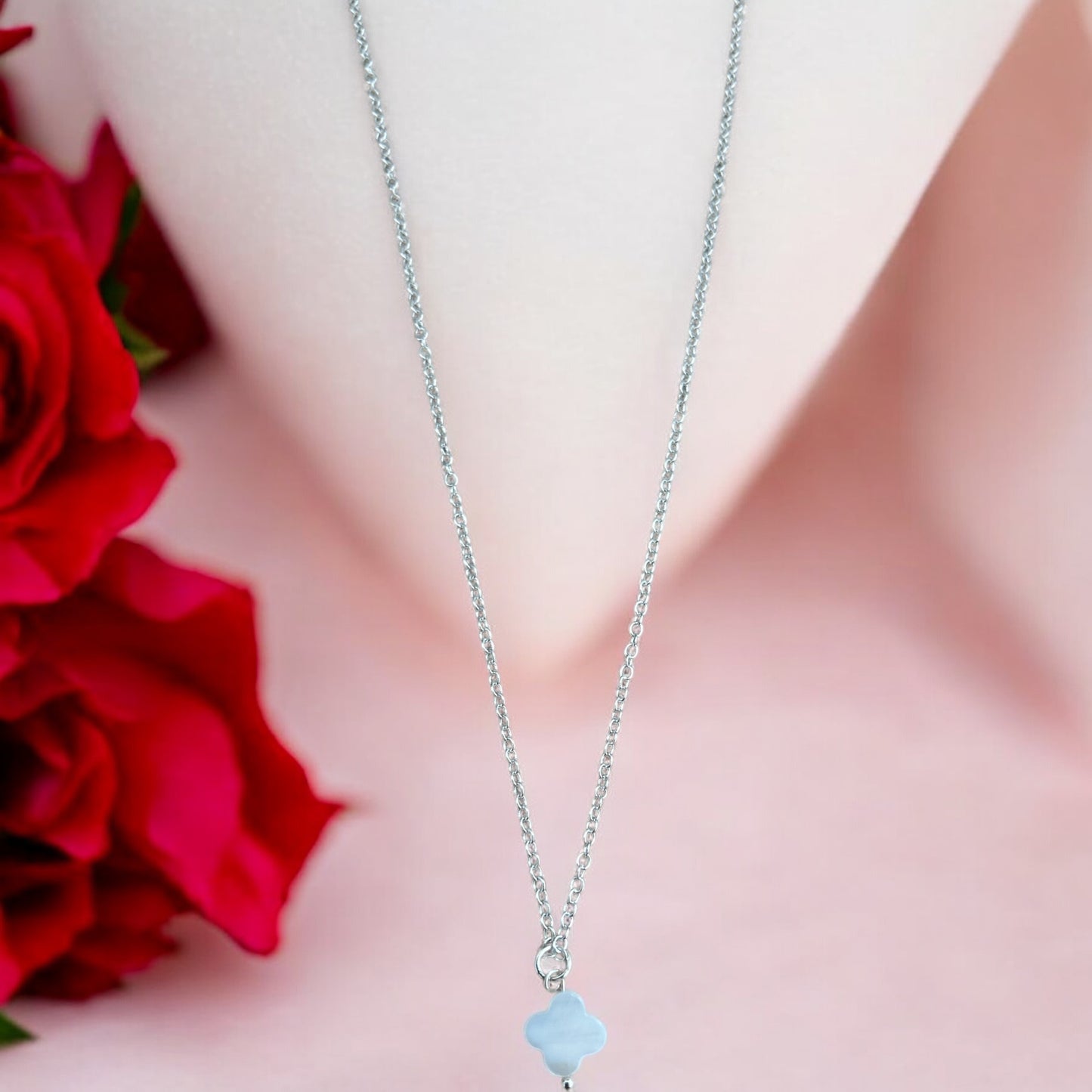 Mother of pearl clover 925 necklace