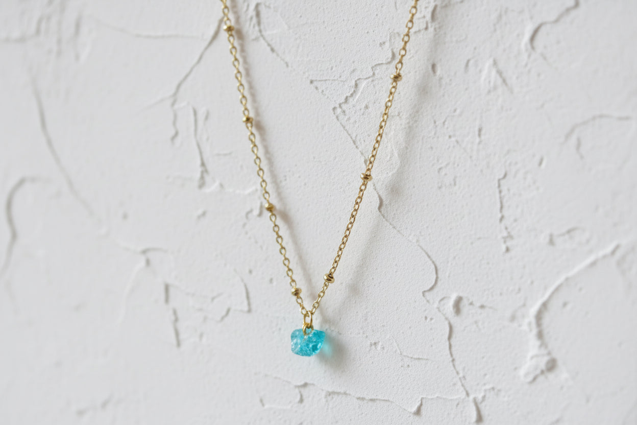 Apatite raw crystal necklace