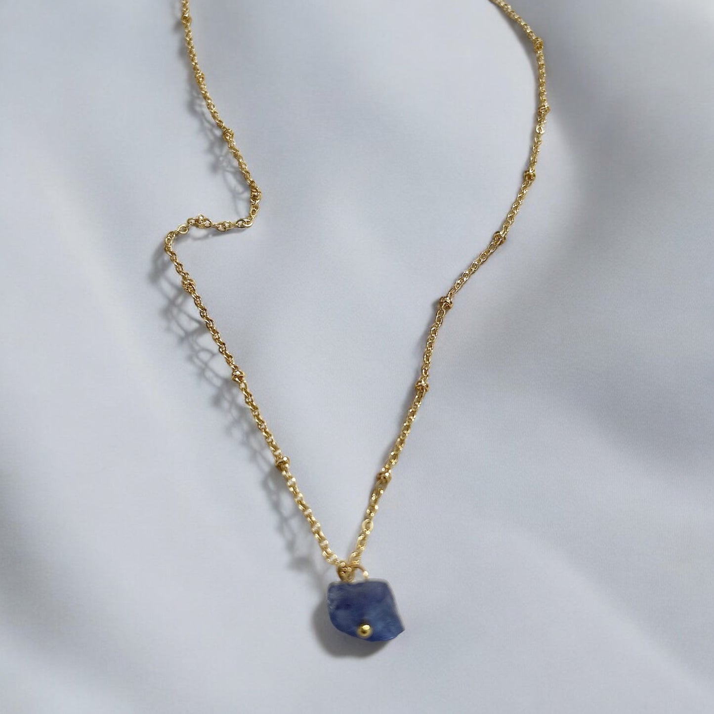 Raw Tanzanite crystal necklace