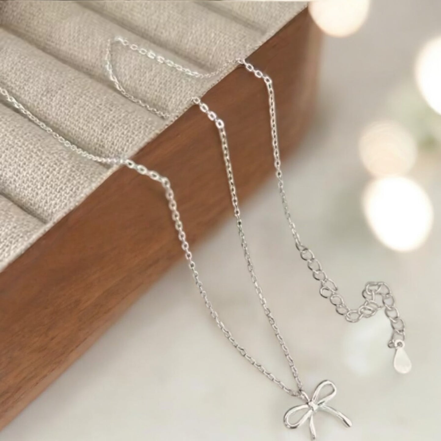 Bow necklace sterling silver