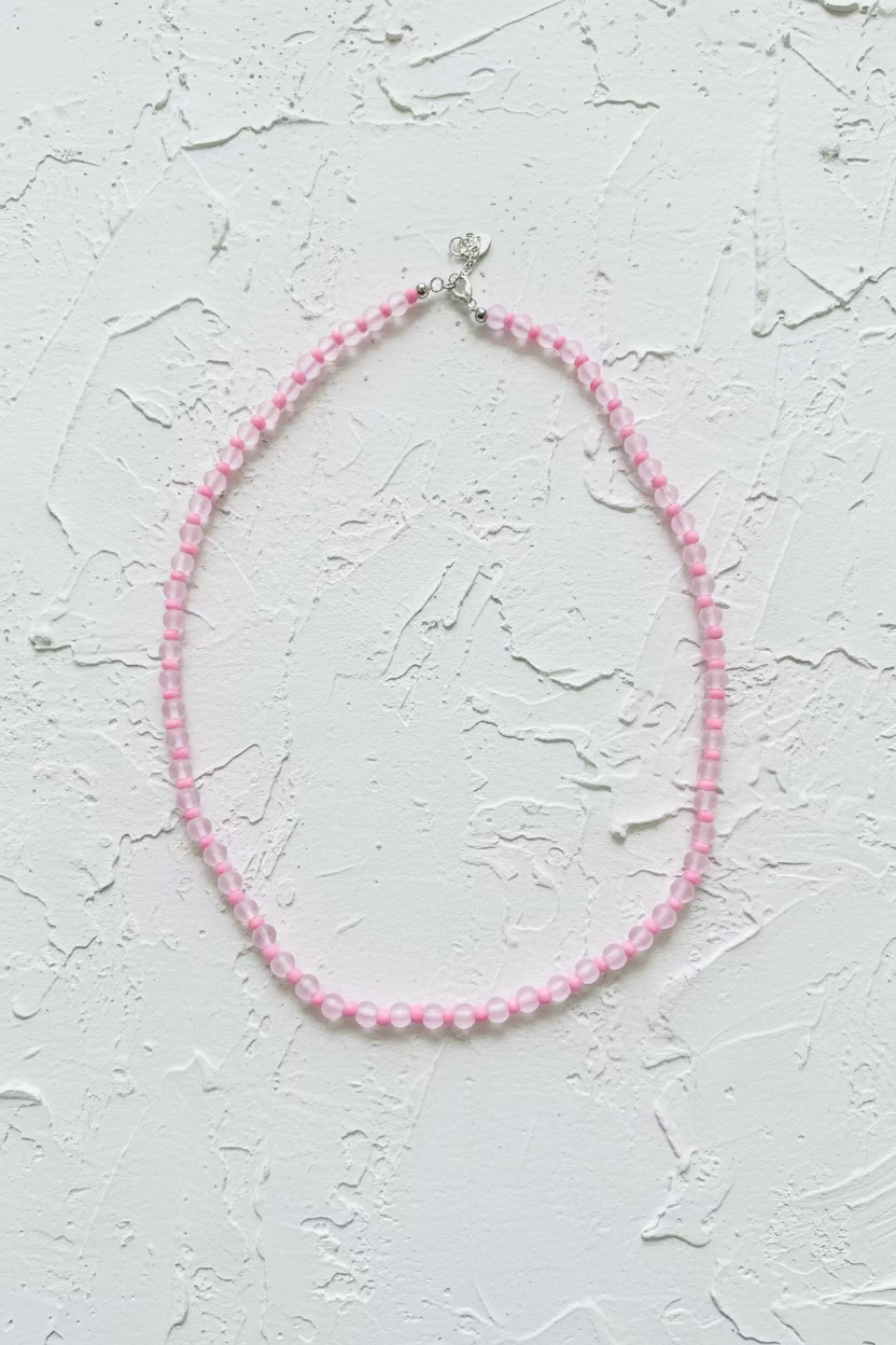 Frosted pink necklace
