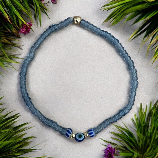 Evil eye mini beaded bracelet