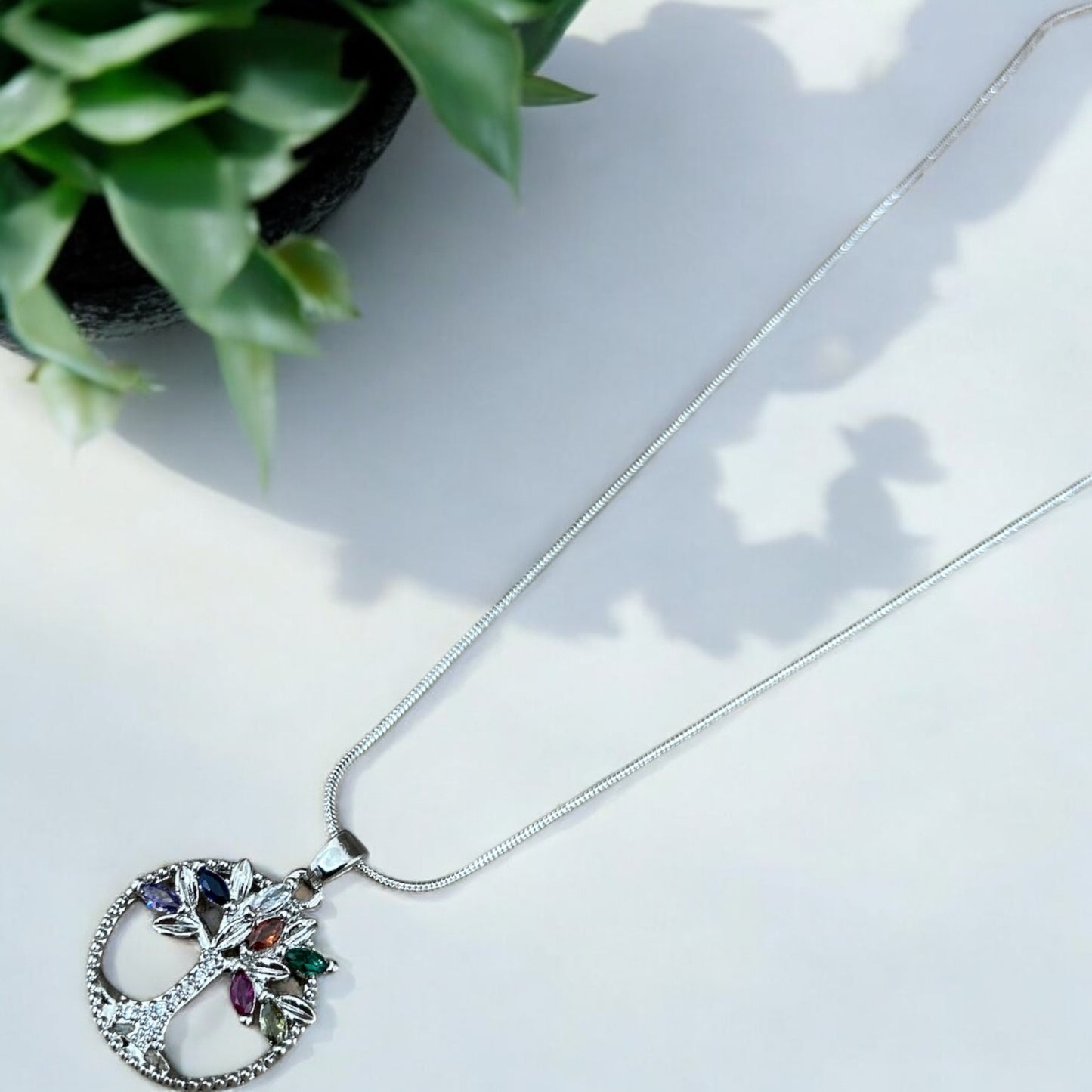 Gem tree of life necklace