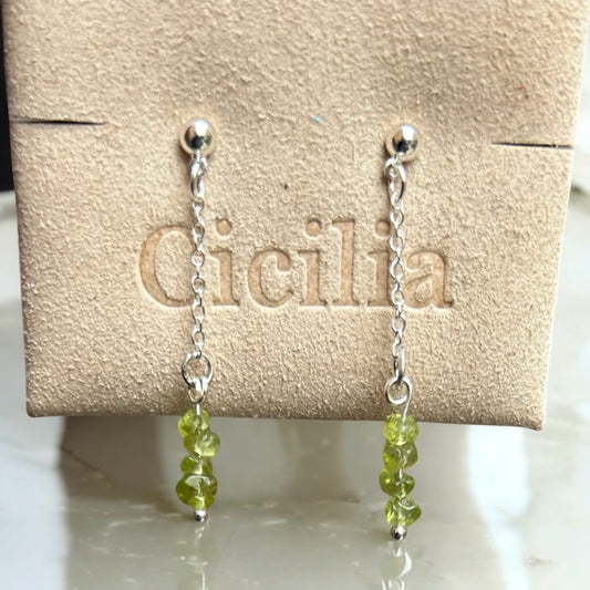Peridot candle drop stud earrings