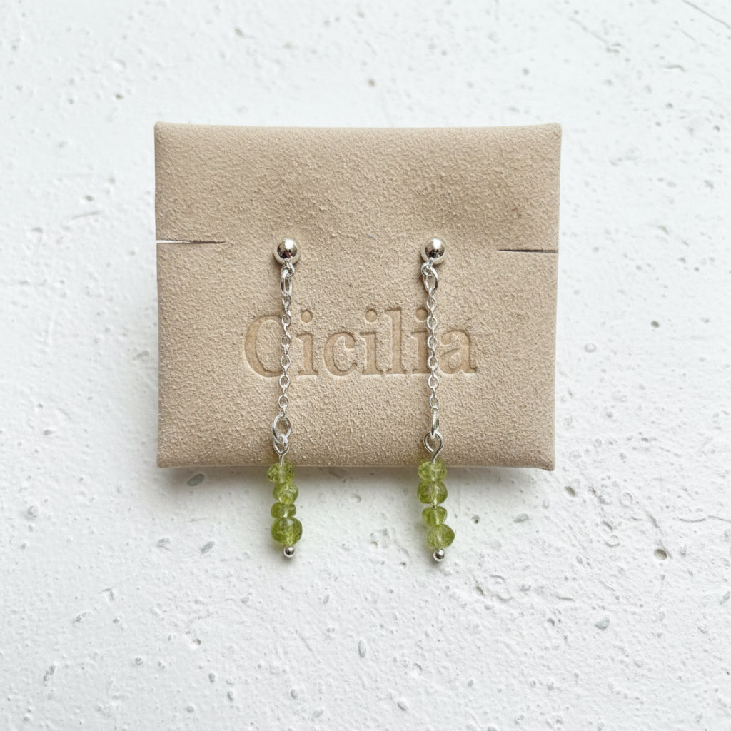 Peridot candle drop stud earrings