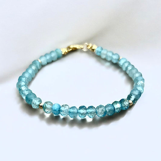Topaz sky blue beaded bracelet
