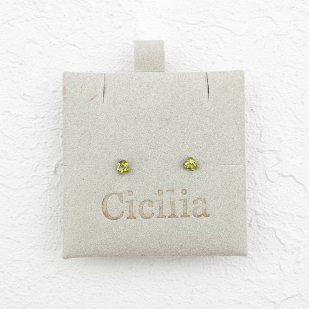 Peridot gold 925 stud earrings