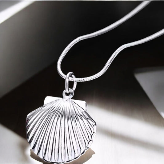 925 silver seashell locket