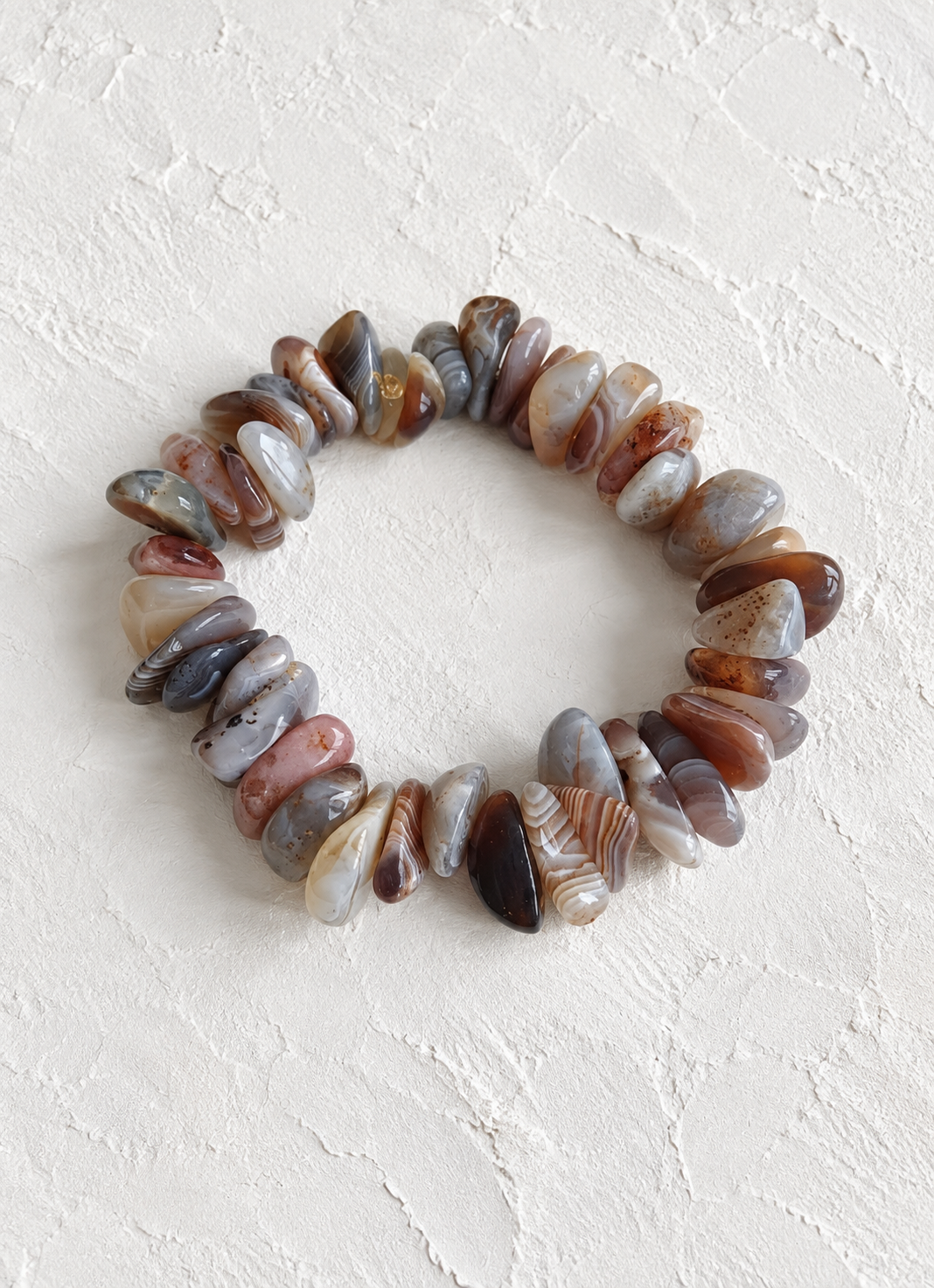 High quality pink Botswana agate crystal chip bracelet