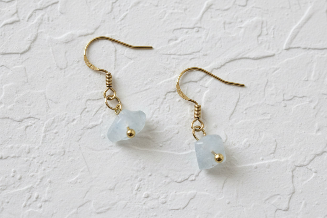 Raw Moonstone 925 gold earrings