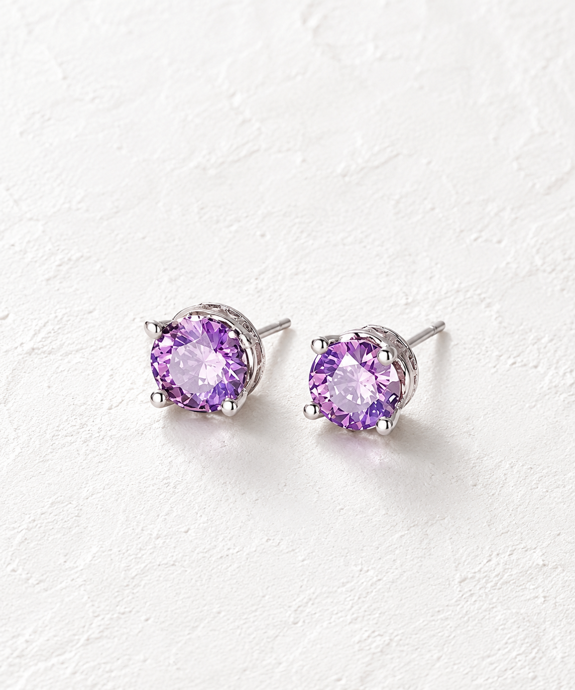 Amethyst sterling silver stud earrings