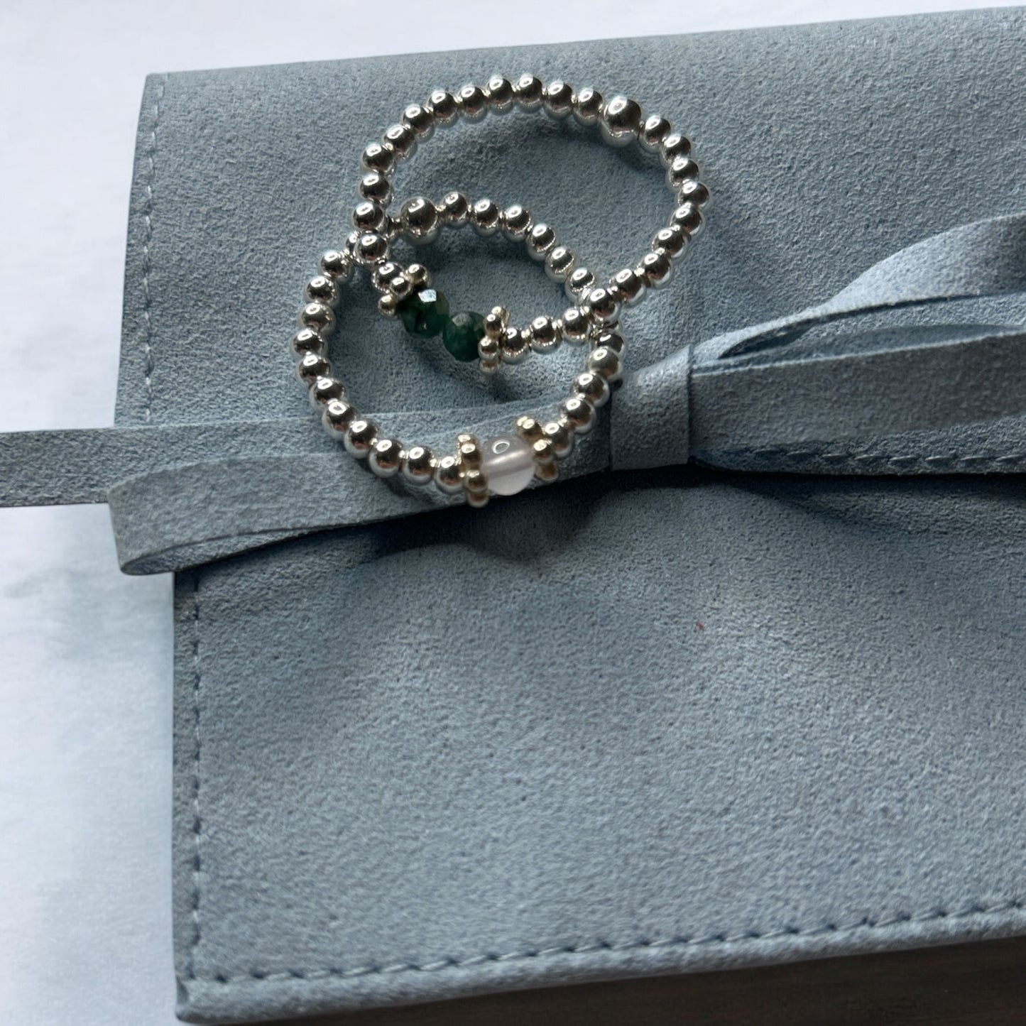 Custom 925 silver beaded rings