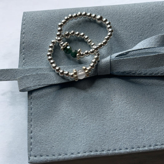 Custom 925 silver beaded rings