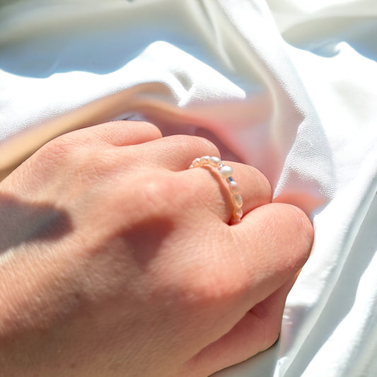 Pearl with Pearl beaded ring