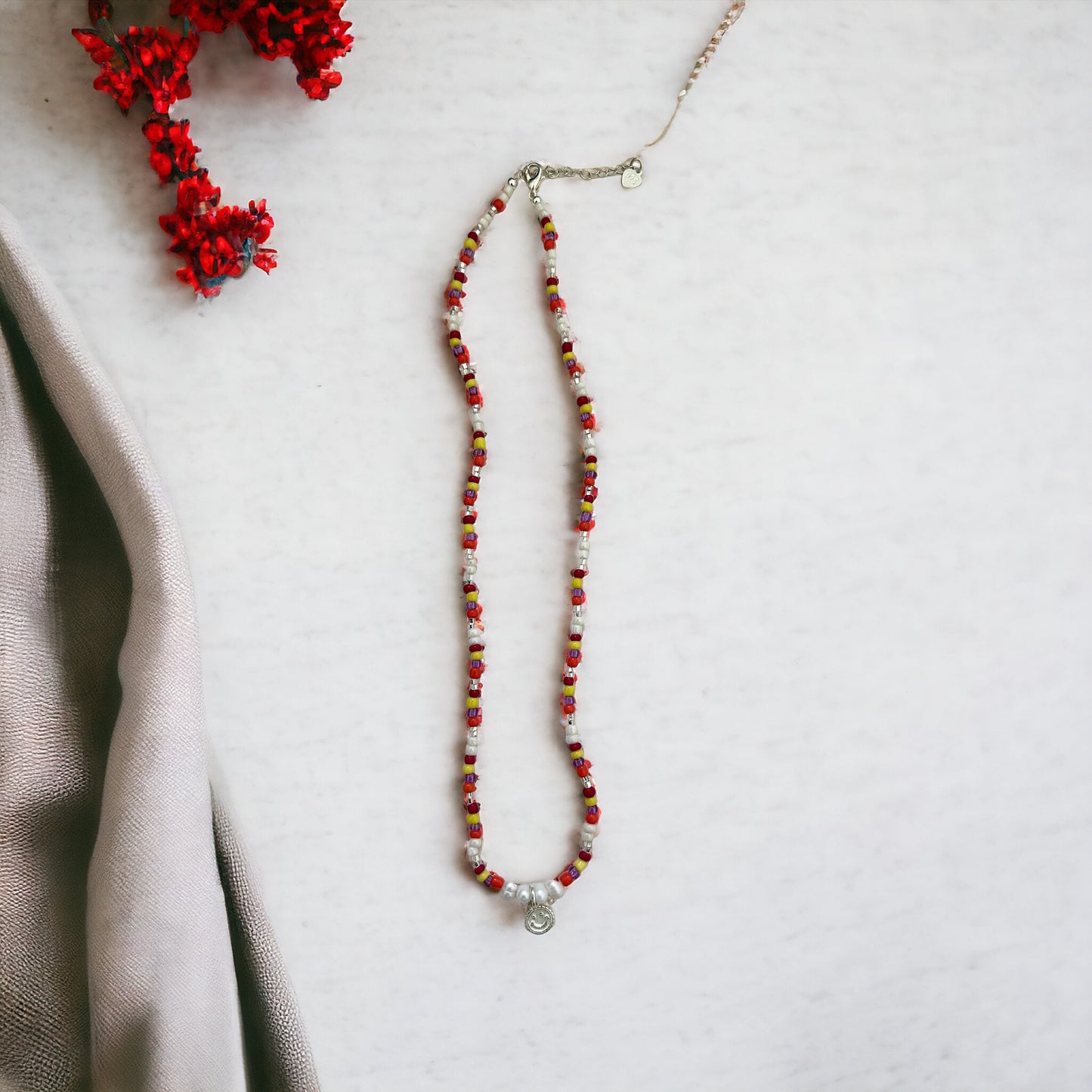 Sunset smiley necklace