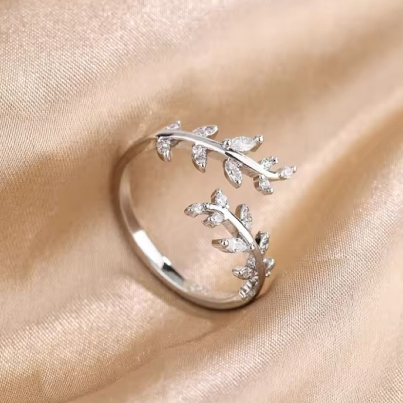 Sterling silver adjustable branch ring