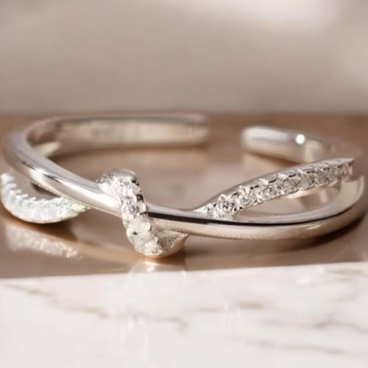 Sterling silver adjustable knot ring