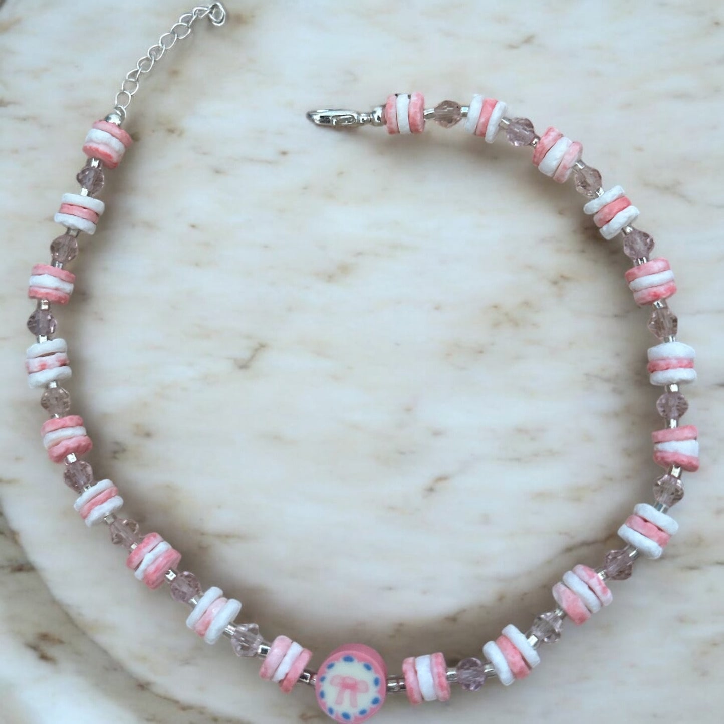 Breast cancer awareness anklet