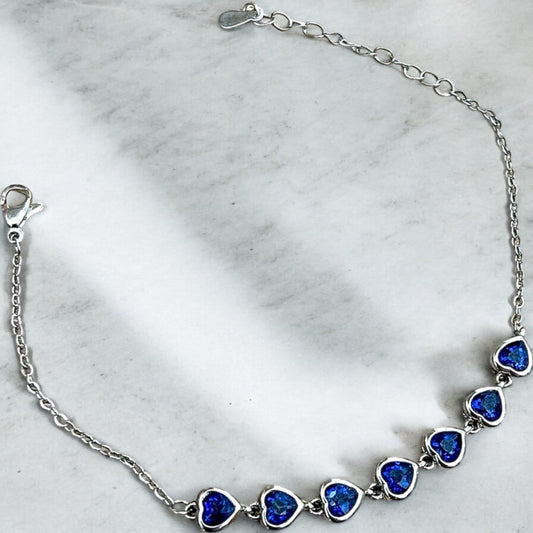 Blue Topaz heart bracelet