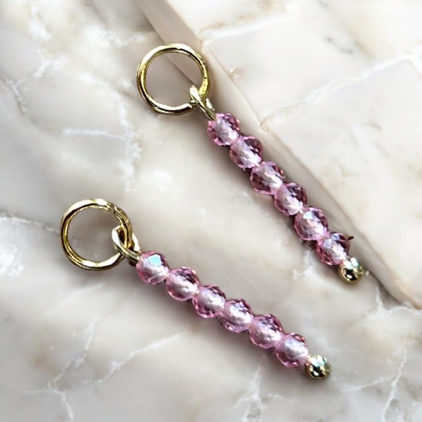 Rose quartz crystal charms