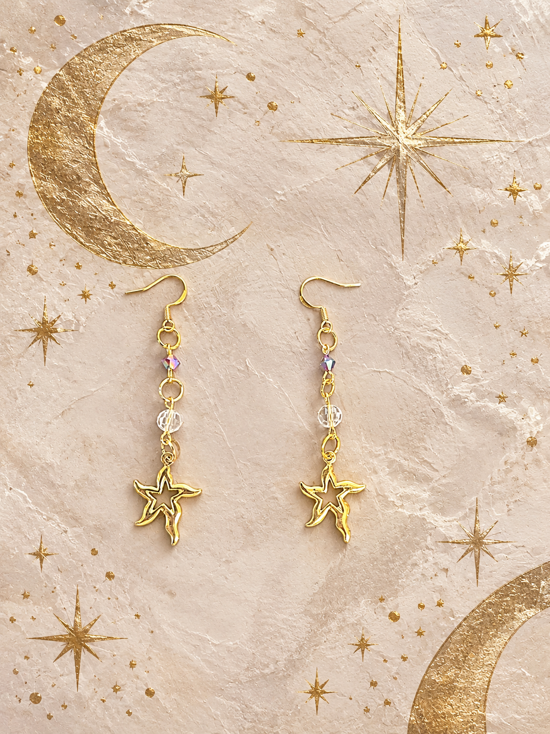 Celestial star earrings