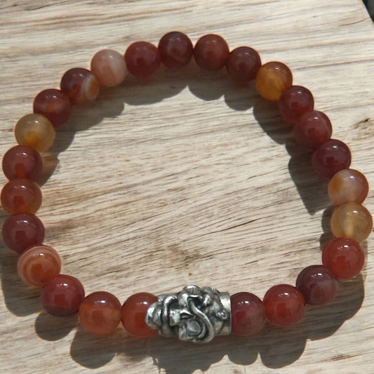 Carnelian beaded bracelet