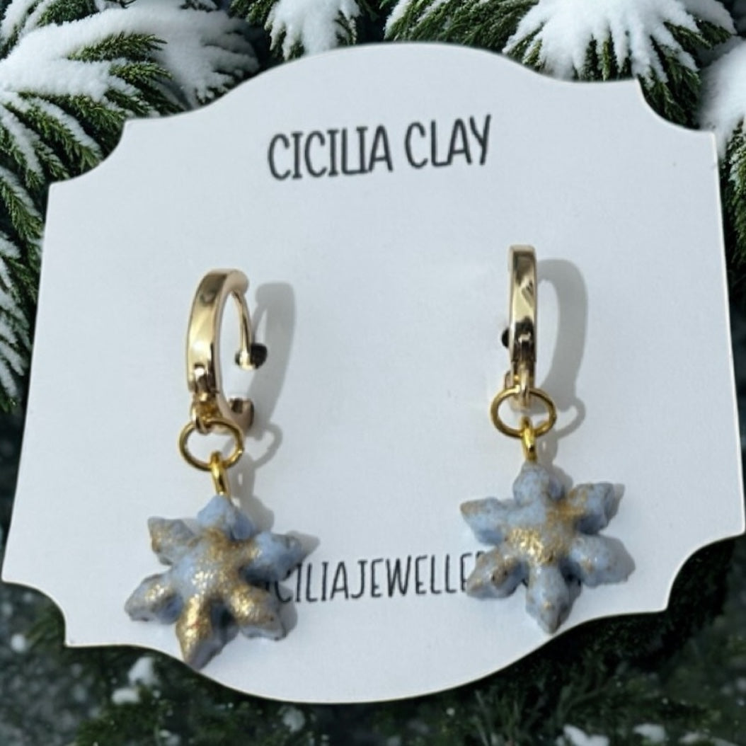 Gold Kristy snowflake Huggies