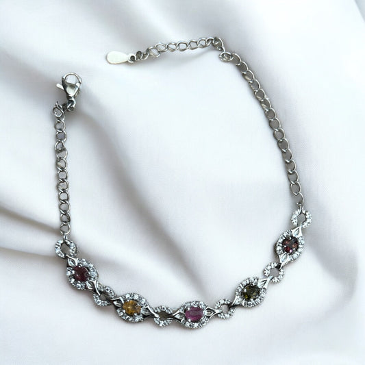 Watermelon tourmaline bracelet