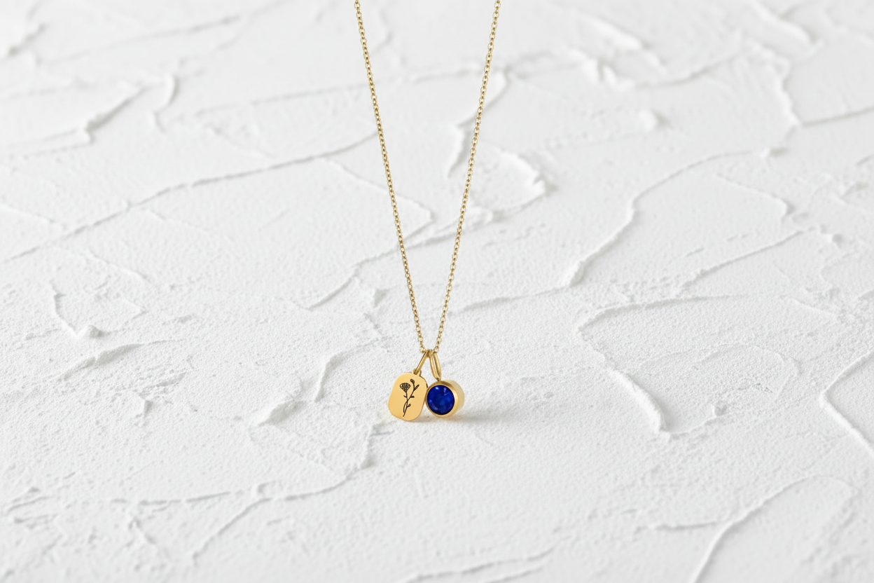 September birth flower and gemstone necklace
