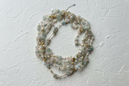 Morganite & pearl necklace